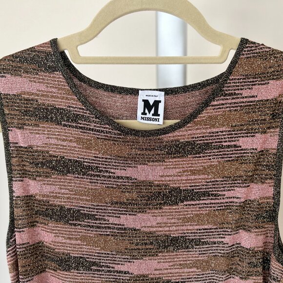 Missoni Pink and Gold Sleeveless Knit Dress Size IT 42/USA 6 - Picture 2 of 9